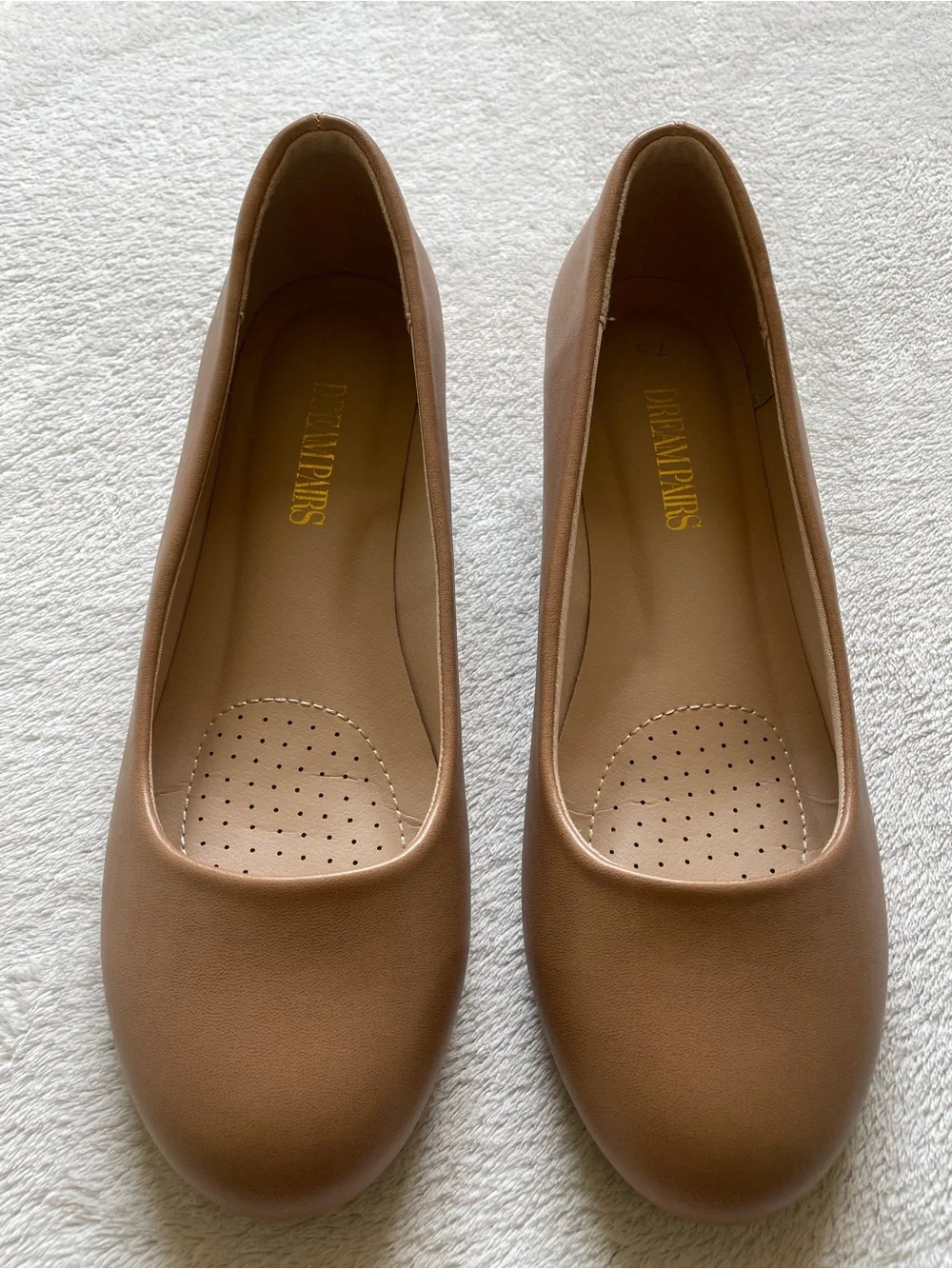DREAM PAIRS Bundle Women's Debbie Mid Wedge Heel Pump Shoes Size 7.5 Nude/Black